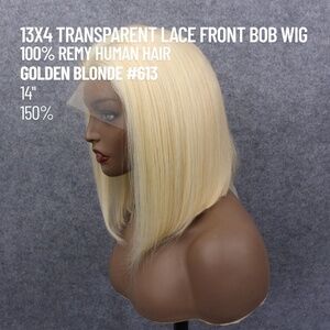 Bob Wig - 13x4 Transparent Lace Front - Golden Blonde - Straight 14"